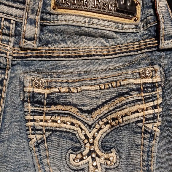 Rock Revival Boris Midrise Straight Leg Denim Jeans 26 - Picture 14 of 16